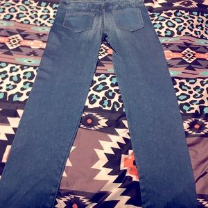 New women blue jeans fleece lined jeggings